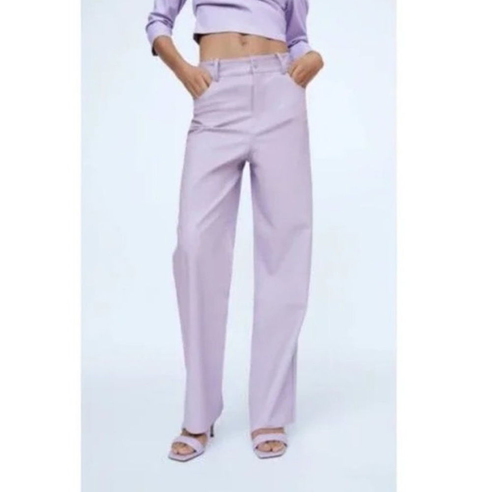 Zara Lilac Leather Pants Perfect